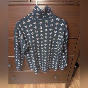 Mickey &Co Vintage 90s Womens Disney Mickey Mouse Print Turtleneck